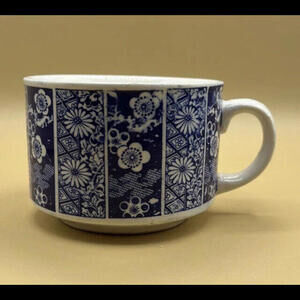Mug Cup Blue Flowers Ceramic Classic Vintage Retro Coffee Cool